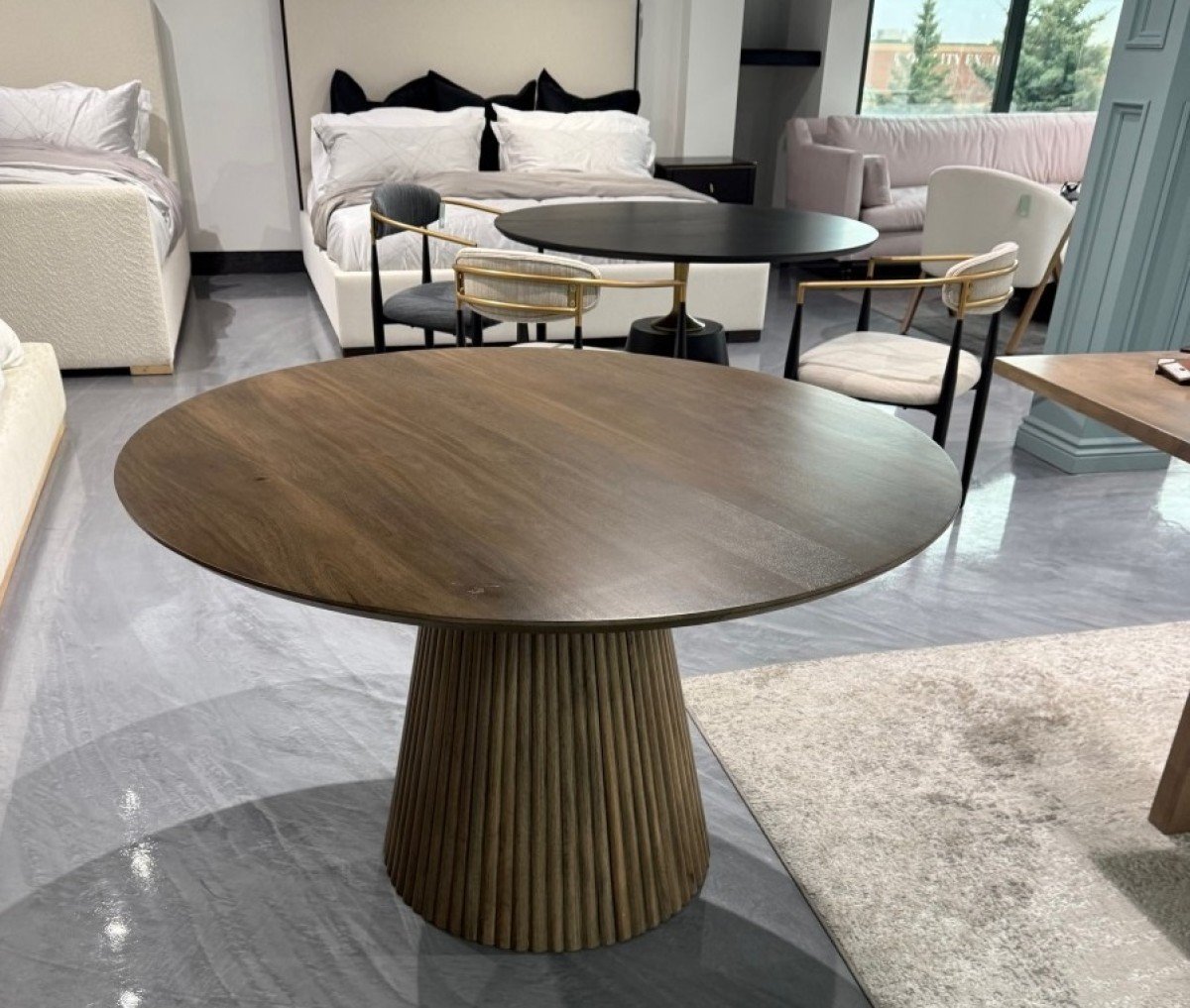 Akira Dining Table Dark Walnut Contemporary Solid Wood Collection | Infinity Furniture Mississauga