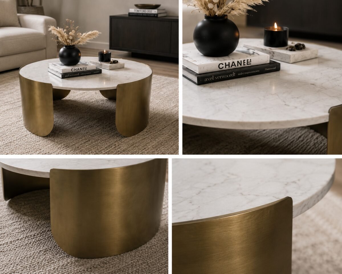 Gold Coffee Table Contemporary Living Room Collection | Infinity Furniture Mississauga