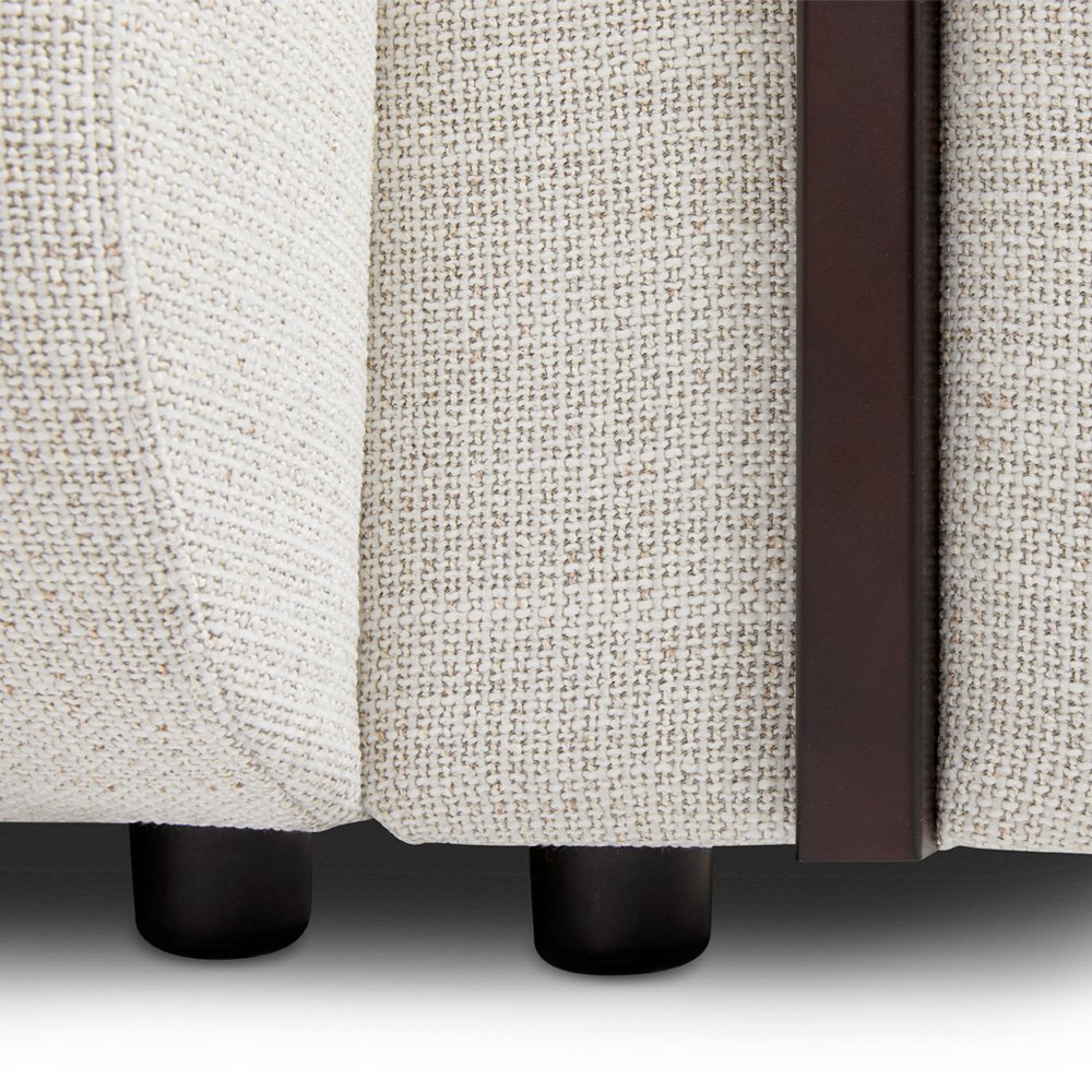 Harrison Linen Brenton 4-Seater Sofa with wood accents and premium linen upholstery | Infinity Furniture Mississauga