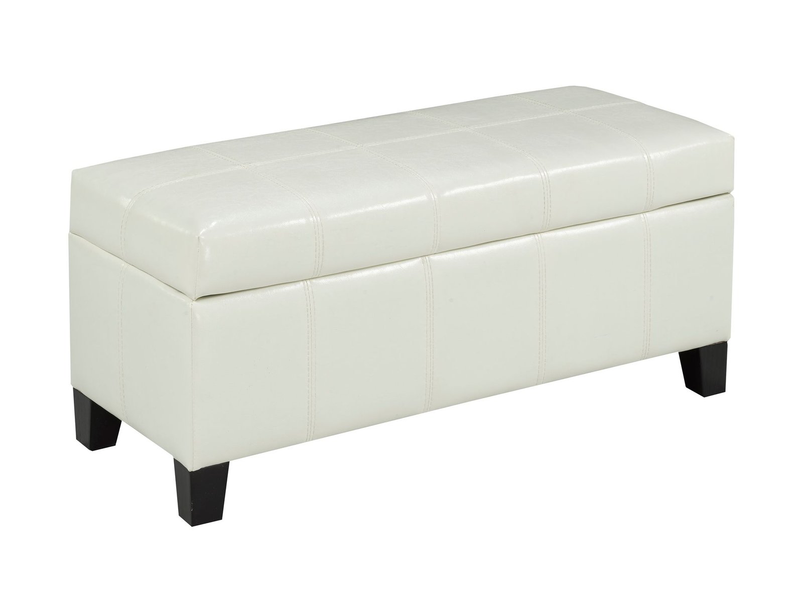 Monroe Storage Ottoman Collection White Espresso Black Script Storage Ottoman Bench with Hidden Storage and Padded Seat | Infinity Furniture Mississauga