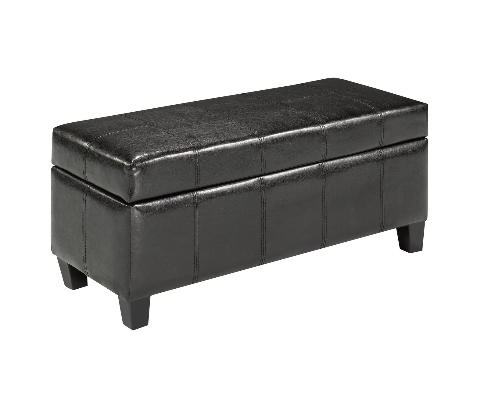 Monroe Storage Ottoman Collection White Espresso Black Script Storage Ottoman Bench with Hidden Storage and Padded Seat | Infinity Furniture Mississauga