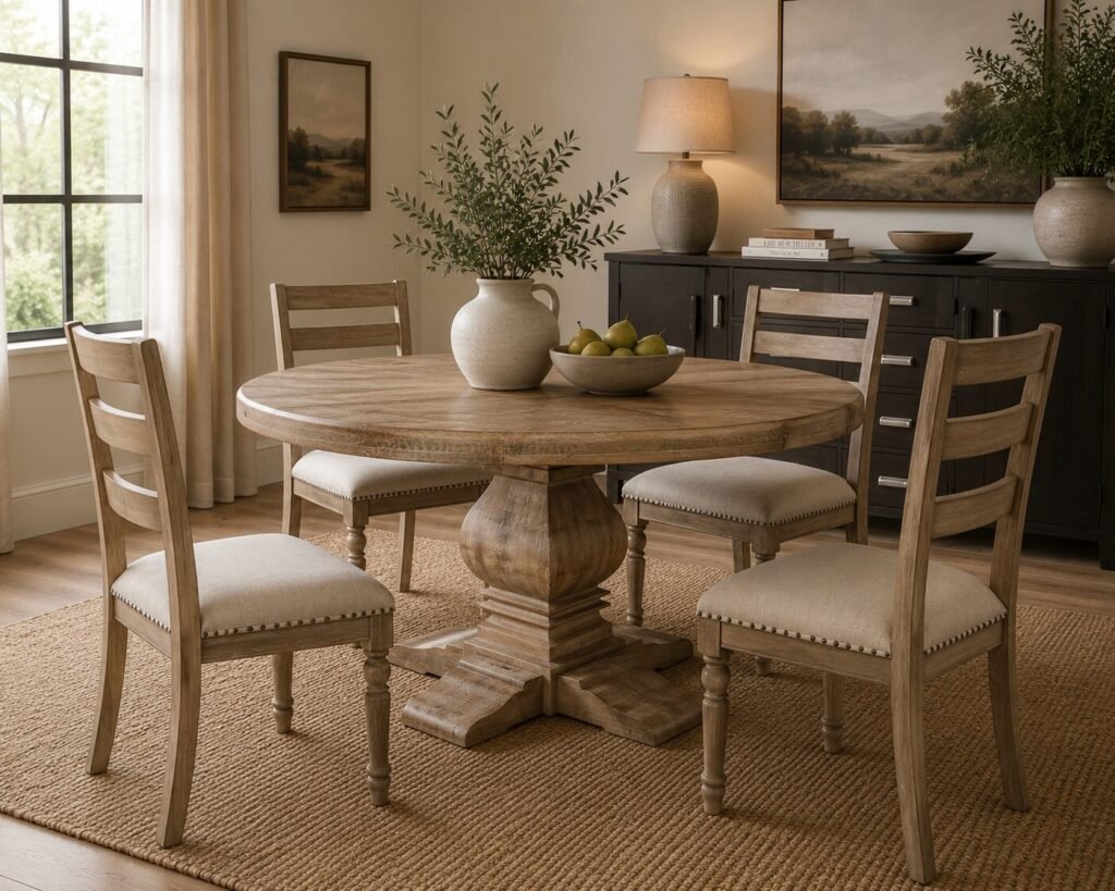 Nala Dining Table Oak Solid Wood Contemporary Collection | Infinity Furniture Mississauga