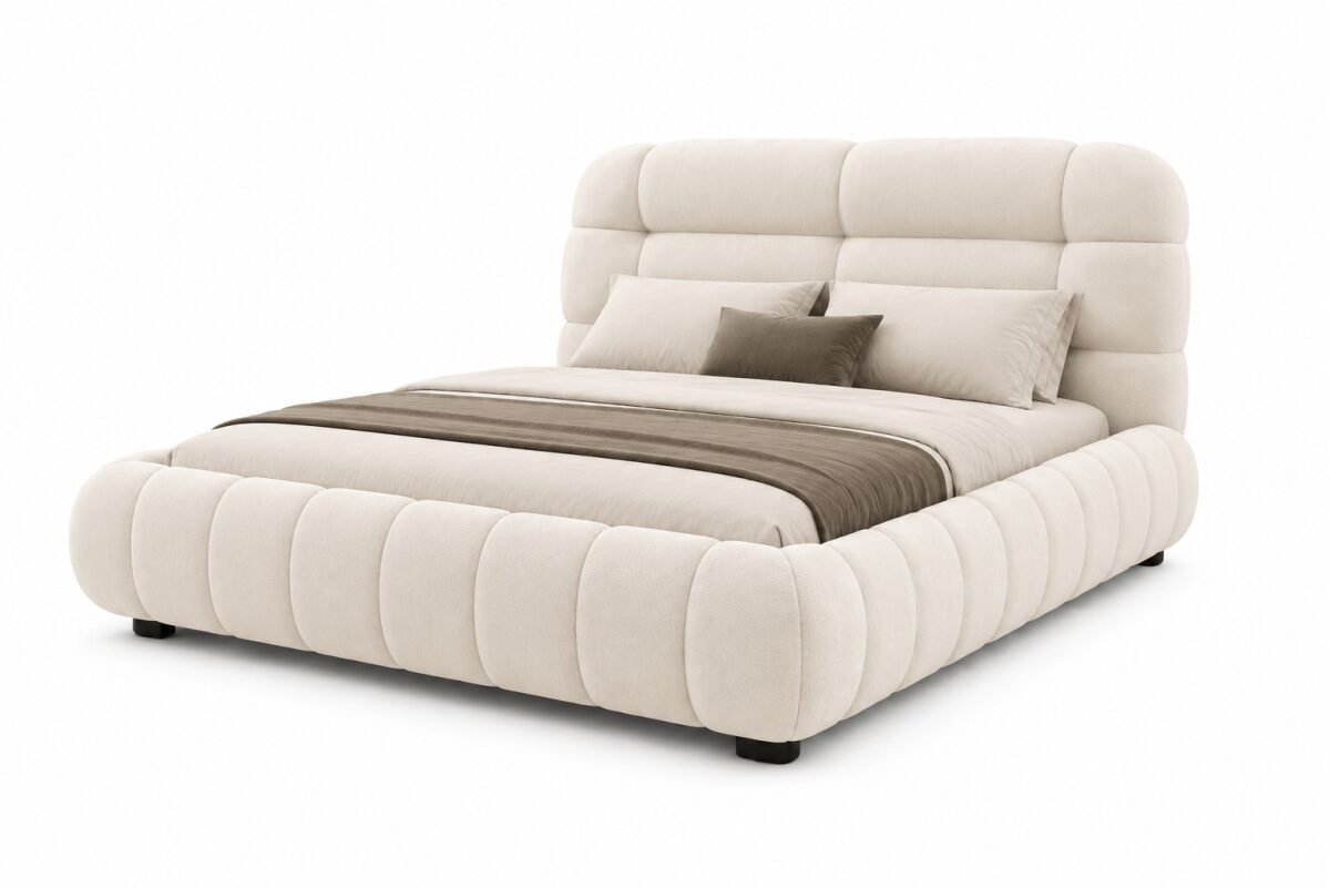 Beige Queen Lift Storage Bed Frame