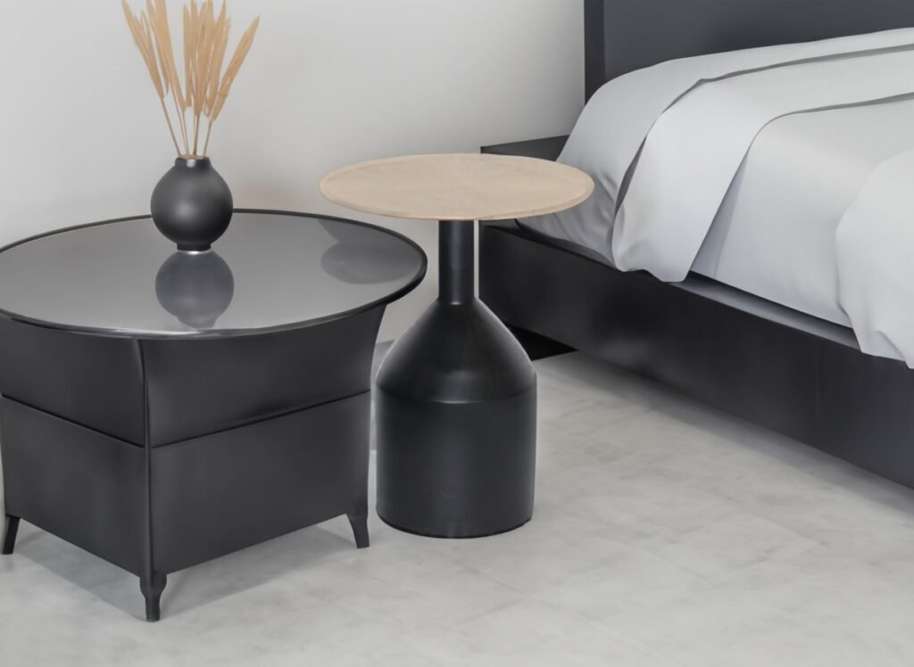 Akira Black and Gold Accent Table with Iron Construction | Infinity Furniture Mississauga