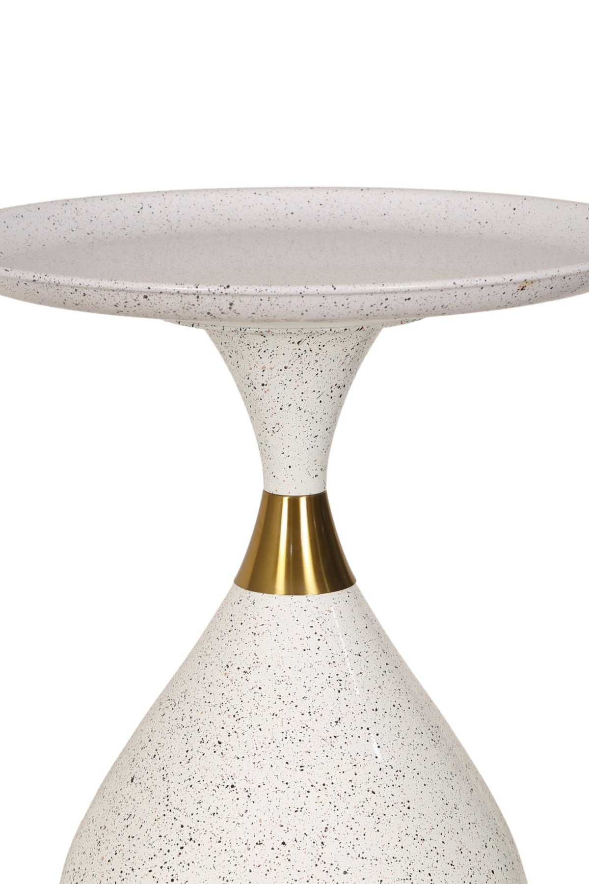 Nova White Accent Table with Inlaid Top and Gold Trim | Infinity Furniture Mississauga