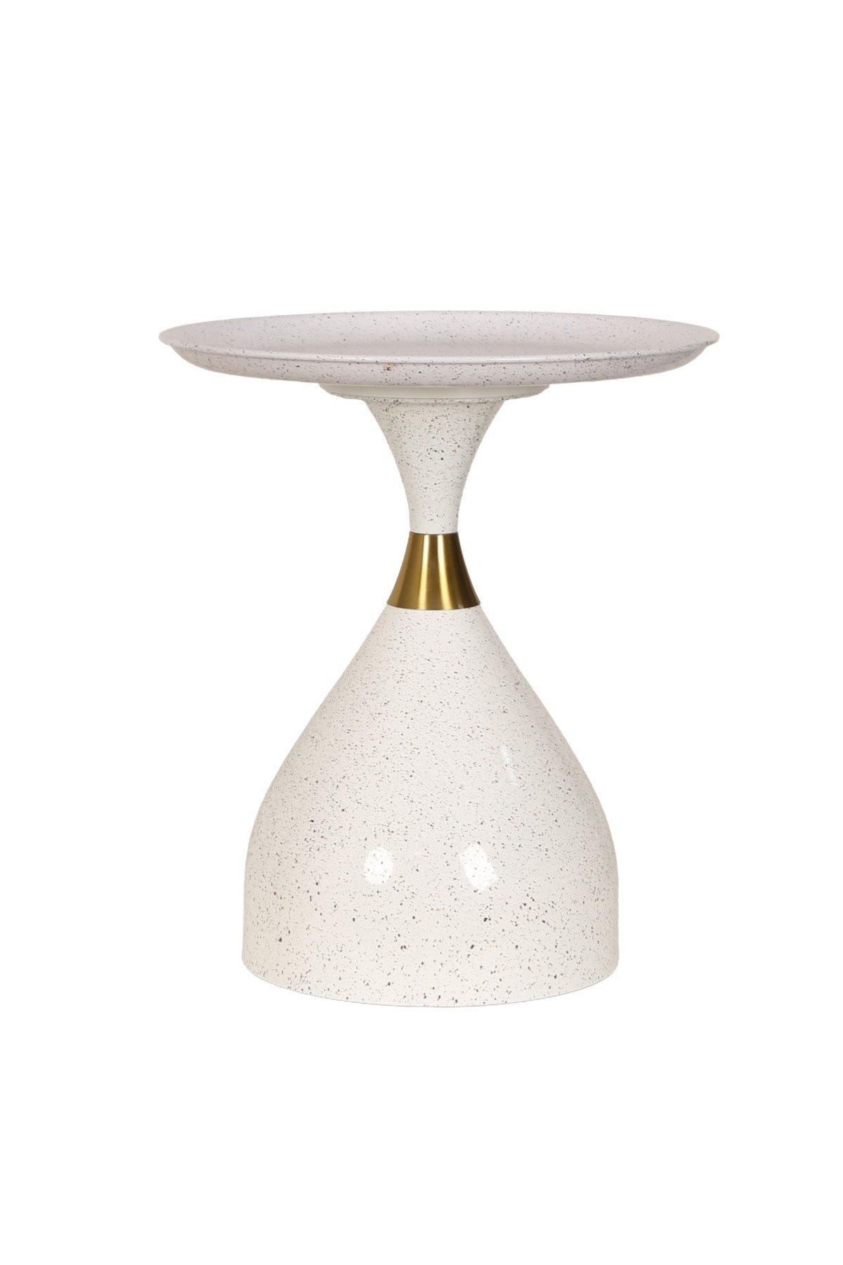 Nova White Accent Table with Inlaid Top and Gold Trim | Infinity Furniture Mississauga