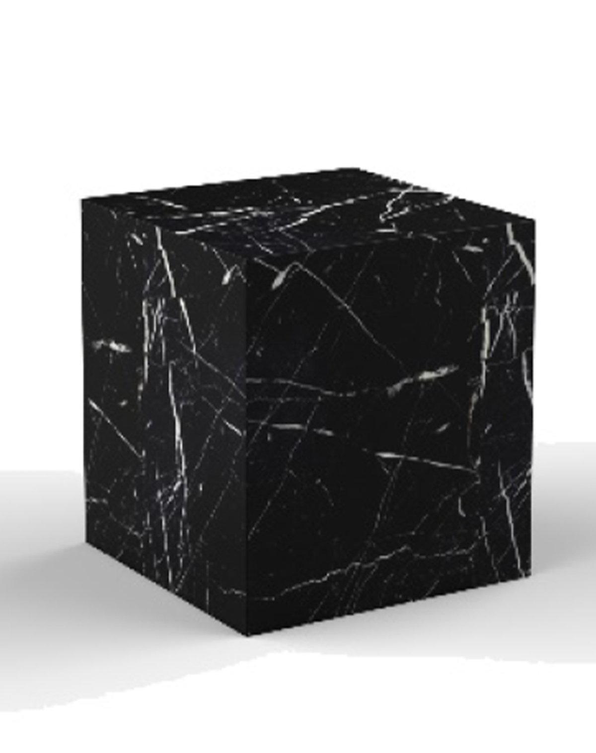 Mateo Black Marble Side Table with solid black marble