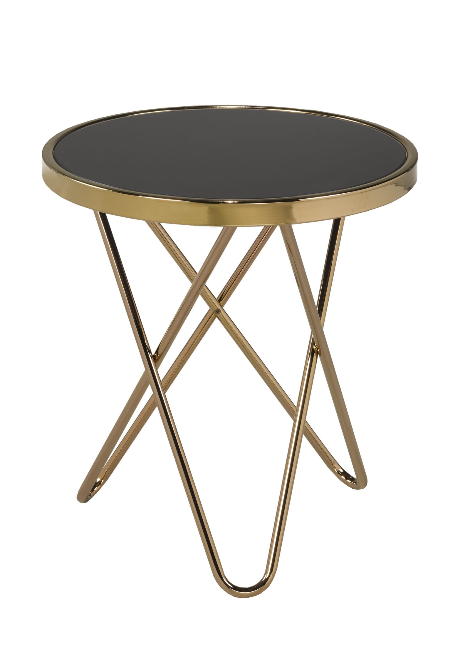 Rose Gold Accent Table with Contemporary Round Design | Infinity Furniture Mississauga