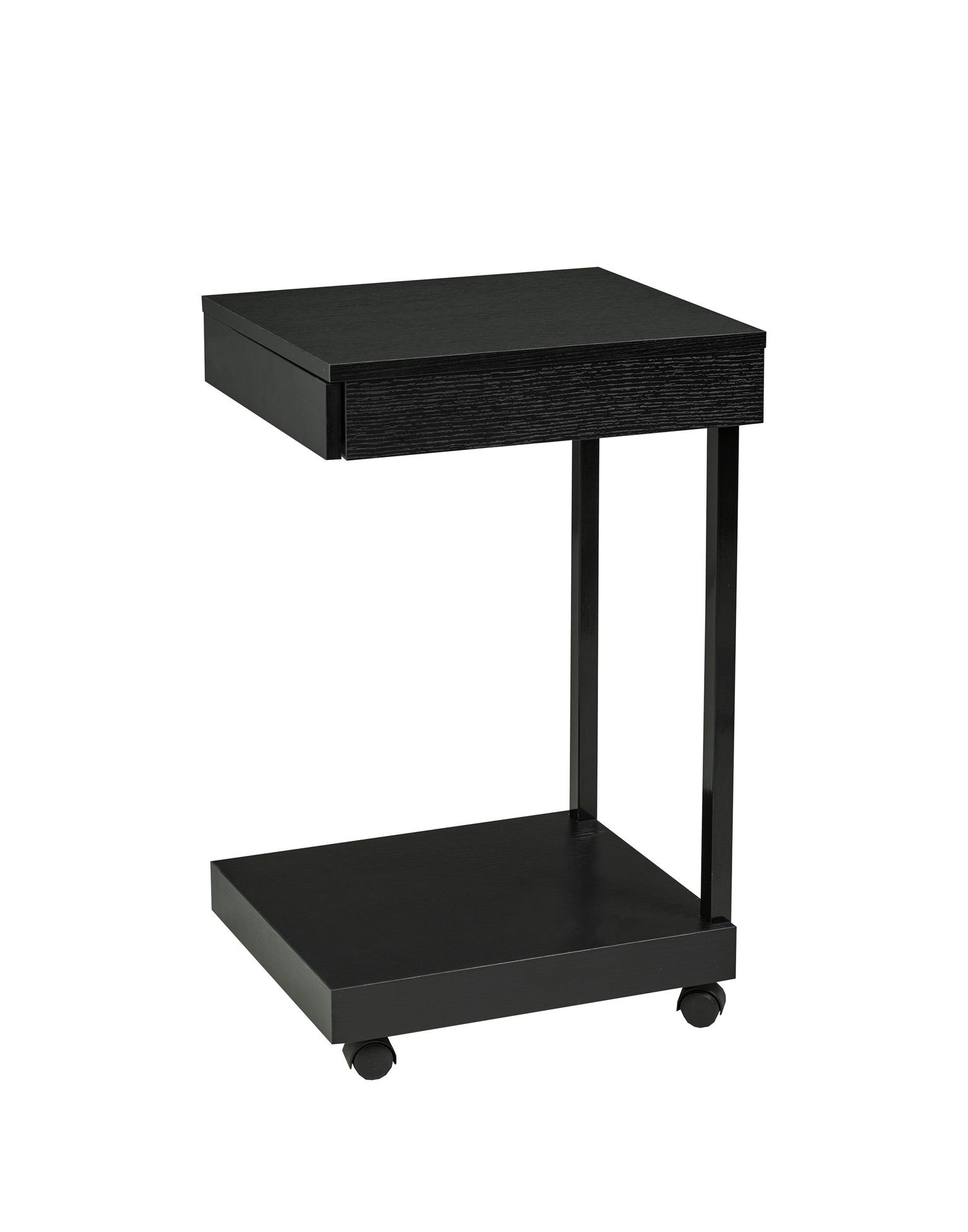 Alden Black Laptop Stand with storage drawer