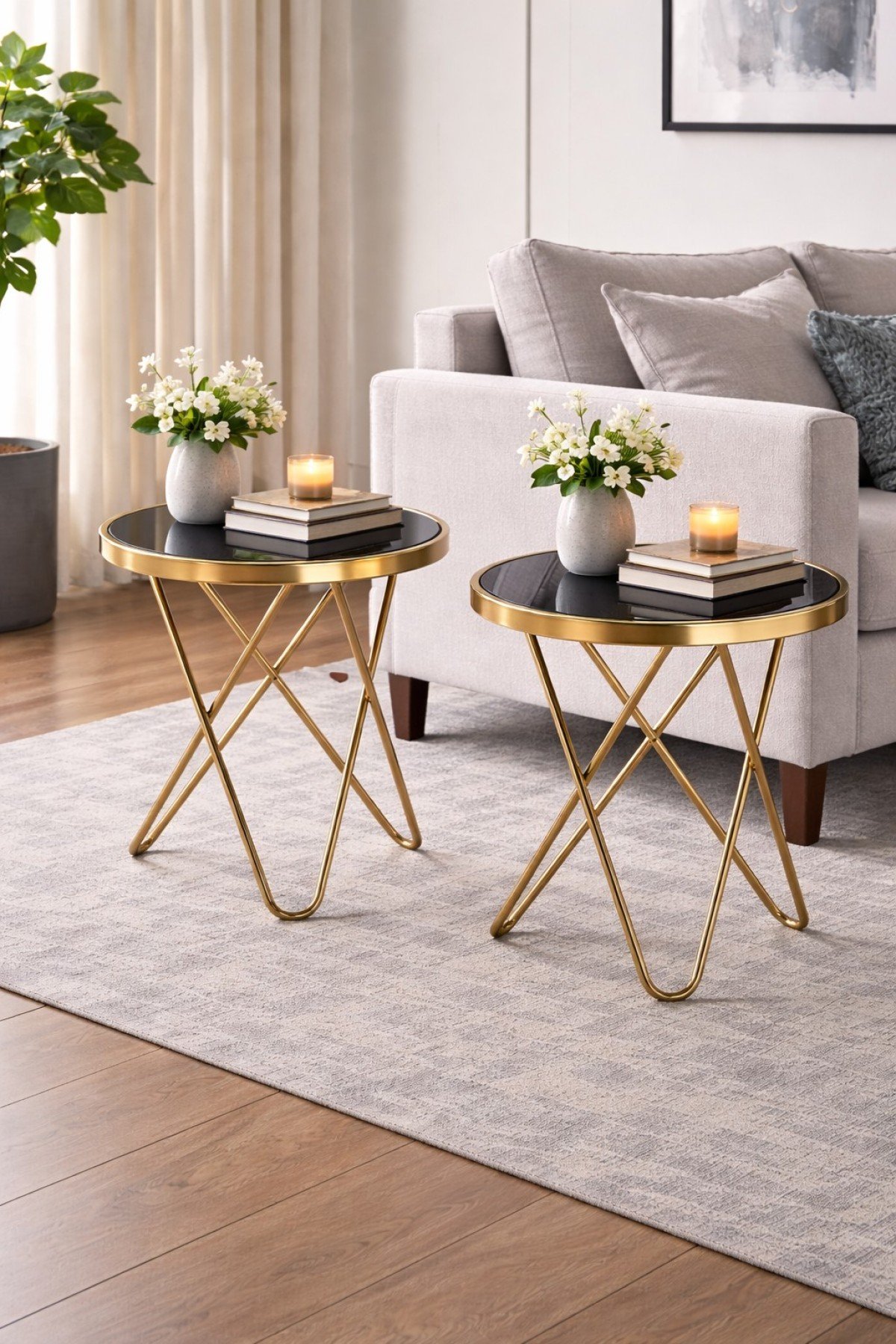 Rose Gold Accent Table with Contemporary Round Design | Infinity Furniture Mississauga