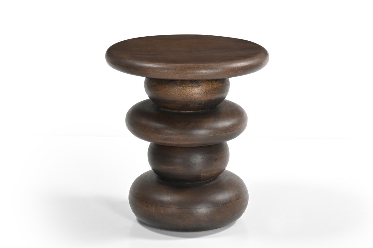 Darien Walnut Accent Table with Solid Mango Wood and Multi-Level Base | Infinity Furniture Mississauga