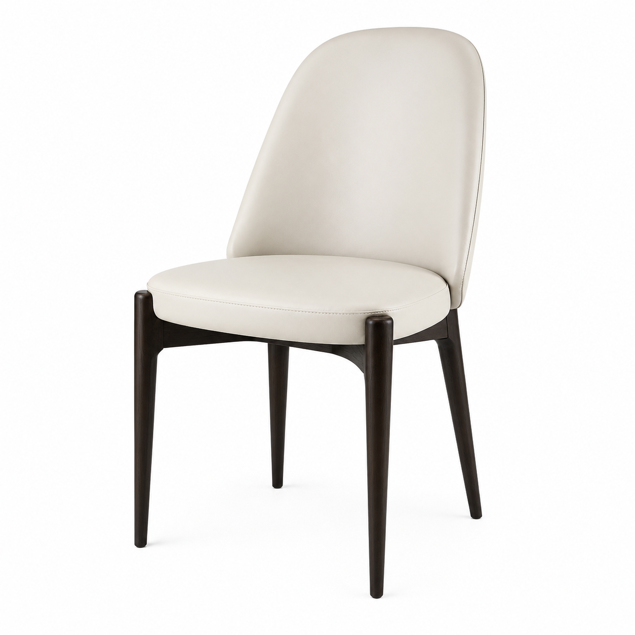 Liverpool Dining Chair Aspen Taupe modern upholstered dining chair with dark walnut wooden frame