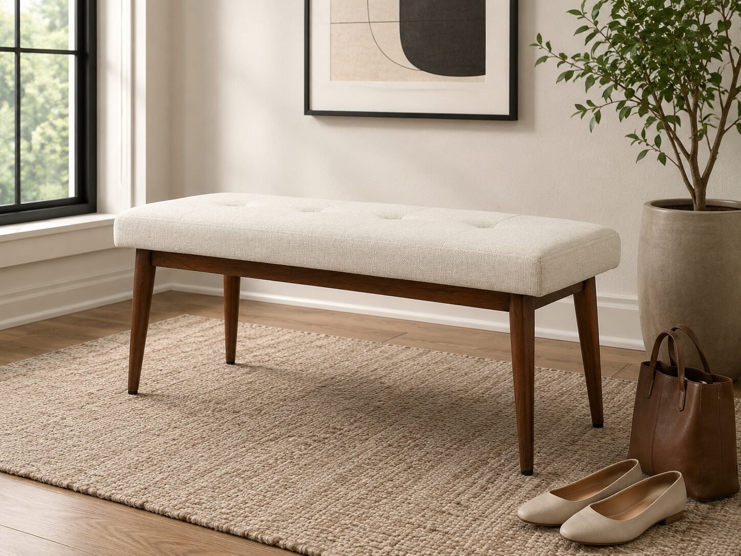 Carrie upholstered accent bench