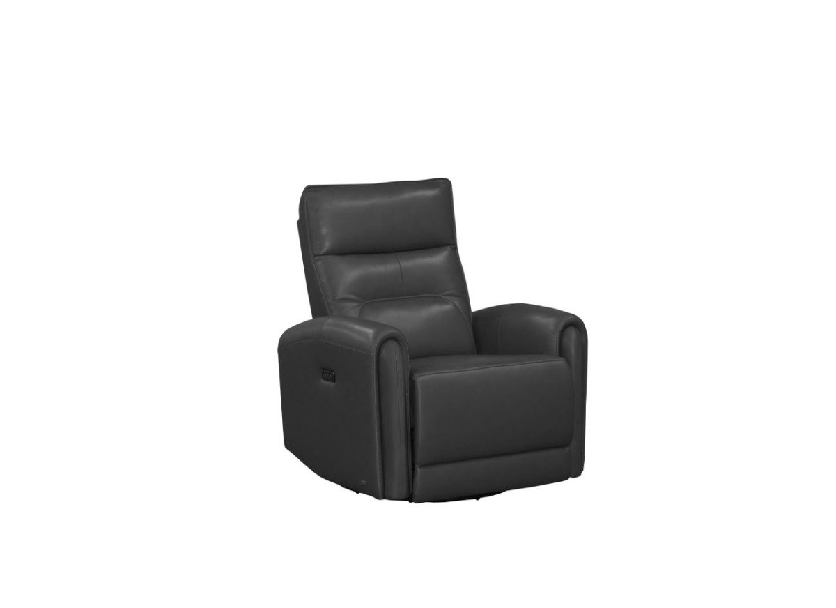 Lucca Power Swivel Recliner Blue with high-grade leather upholstery | infinity furniture