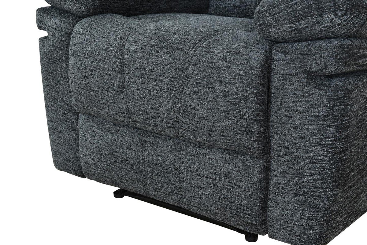 Thea Power Recliner Charcoal with soft textured fabric | infinity furniture