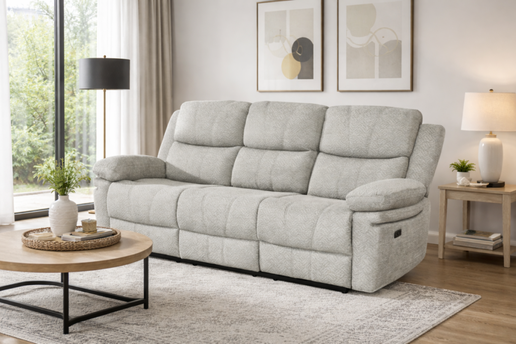 Infinity Furniture Thea Power Recliner Sofa in Beige
