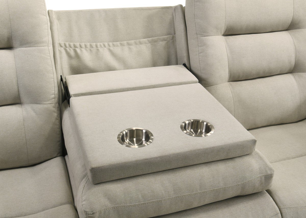 Infinity Furniture Hudson Recliner Sofa in Beige Fabric