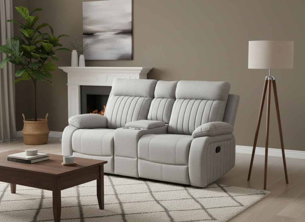 Infinity Furniture Elyse Recliner Loveseat in Stone