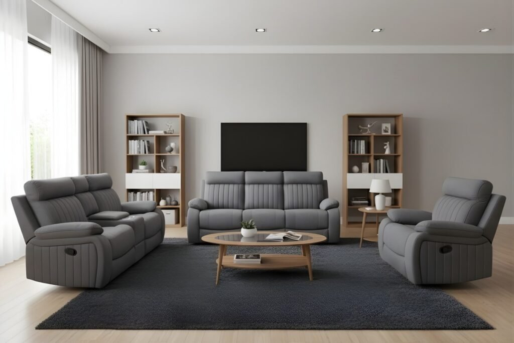 Infinity Furniture Elyse Recliner Loveseat in Grey