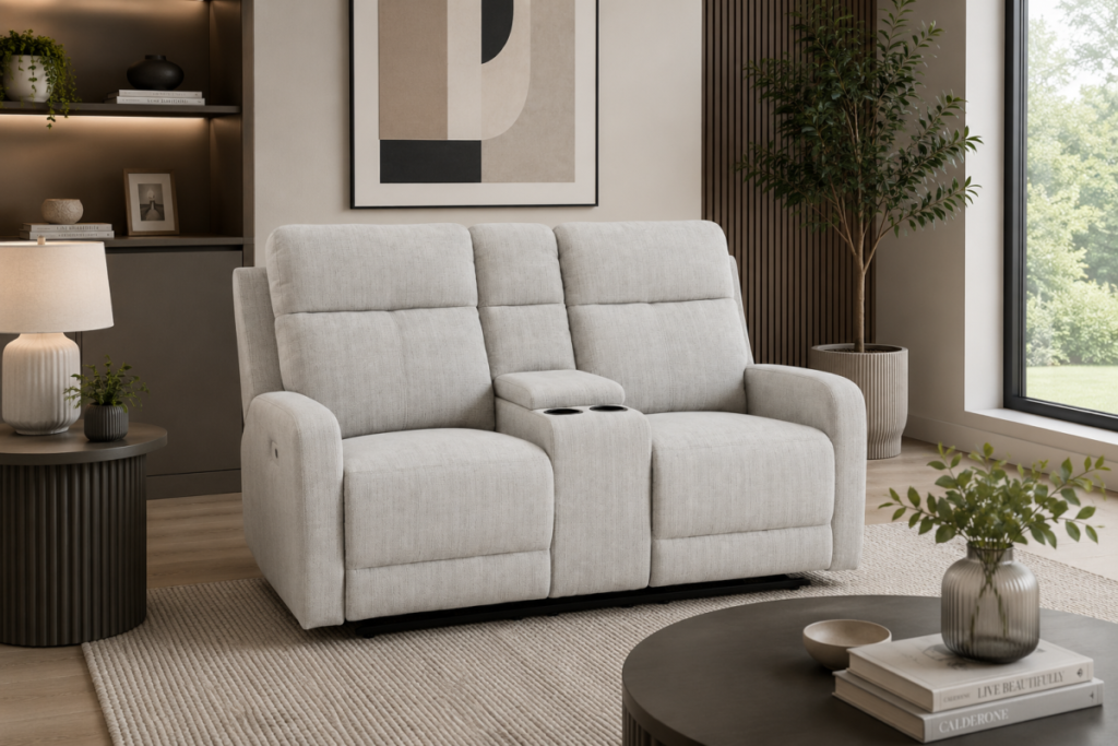 Infinity Furniture Marvellous Power Recliner Loveseat in Oatmeal Milk
