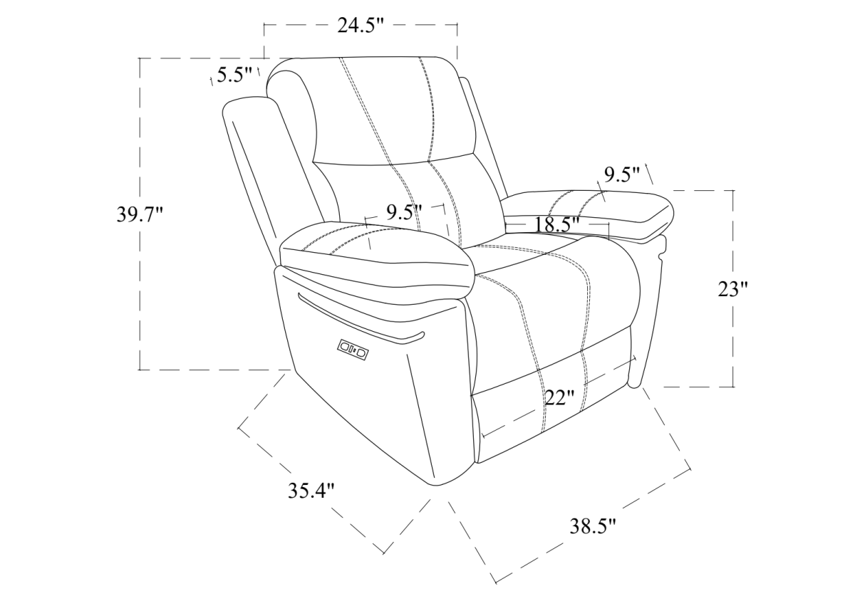 Thea Power Recliner Beige - Power Recliner Chair - Image 5
