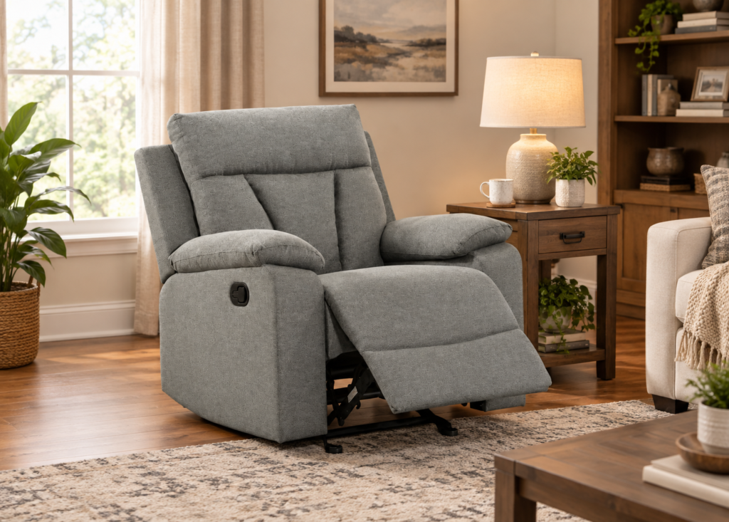 Makena Rocker Recliner Grey | infinity furniture