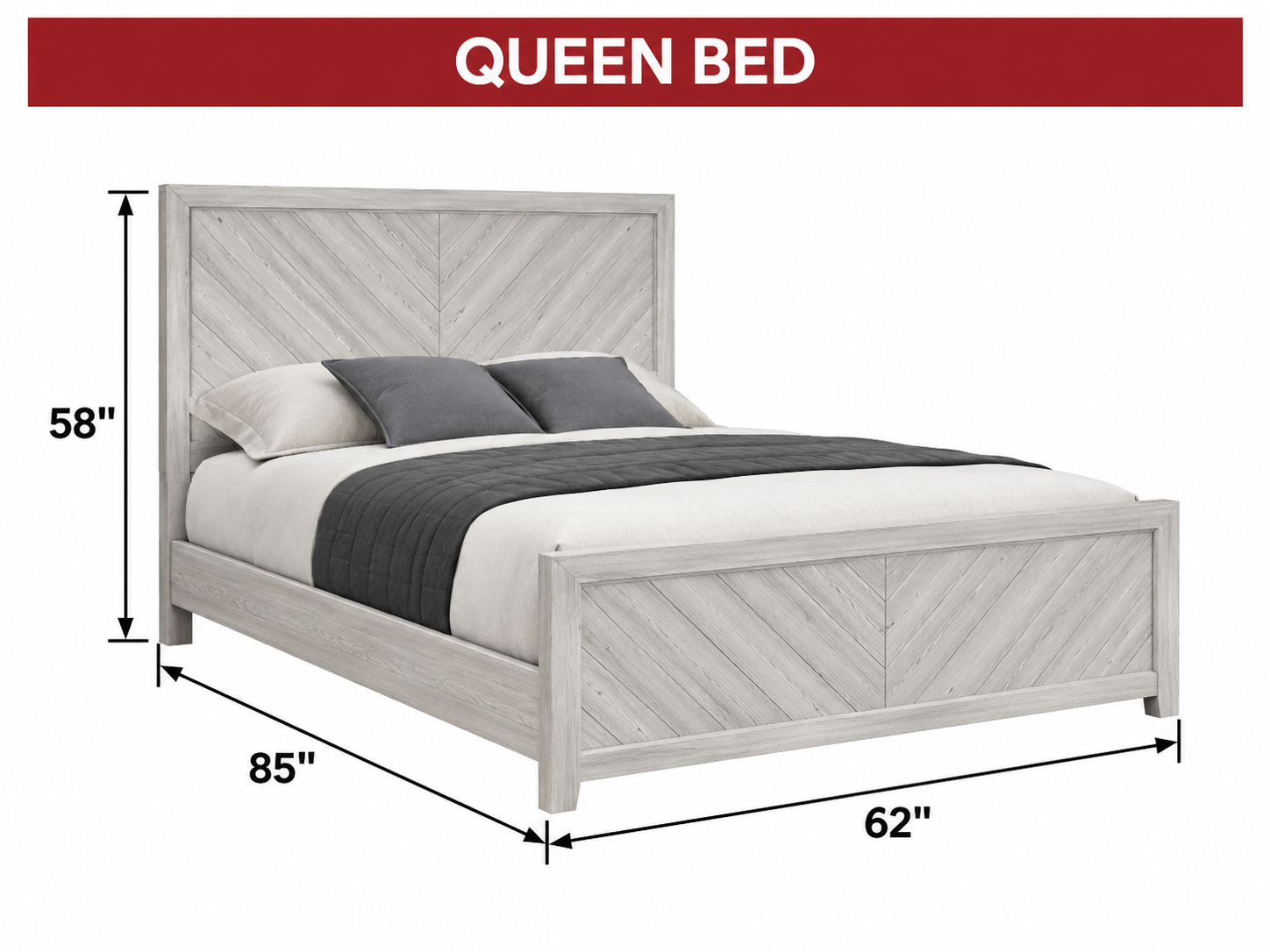 Denver Light Grey Wood Bedroom