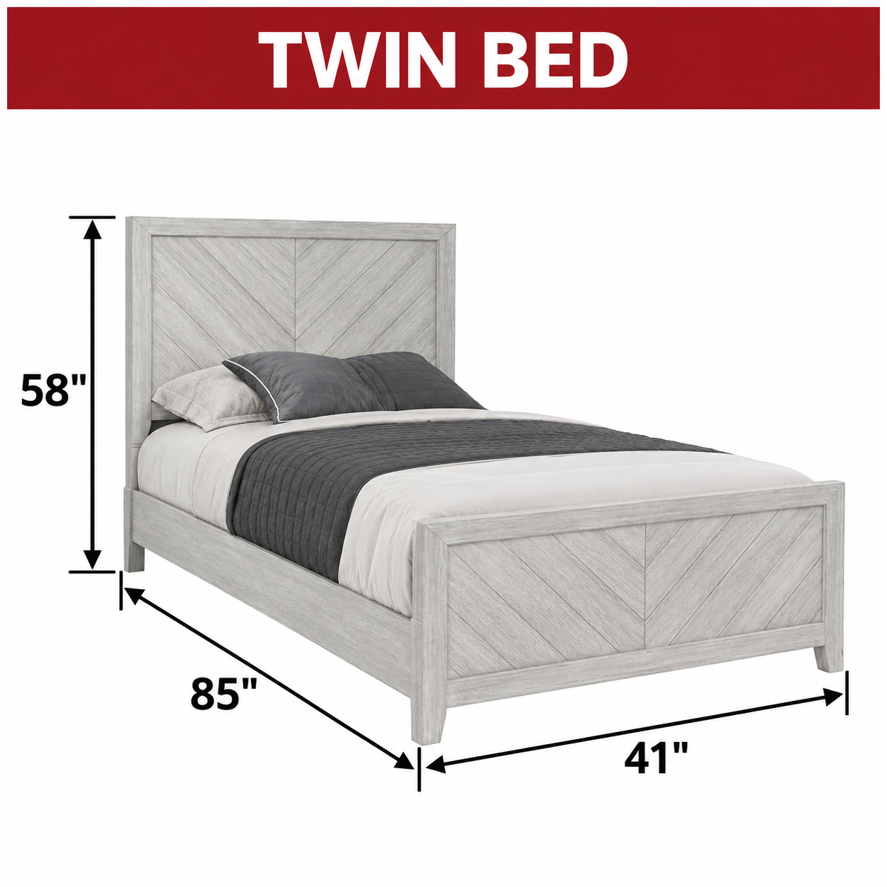 Denver Light Grey Wood Bedroom