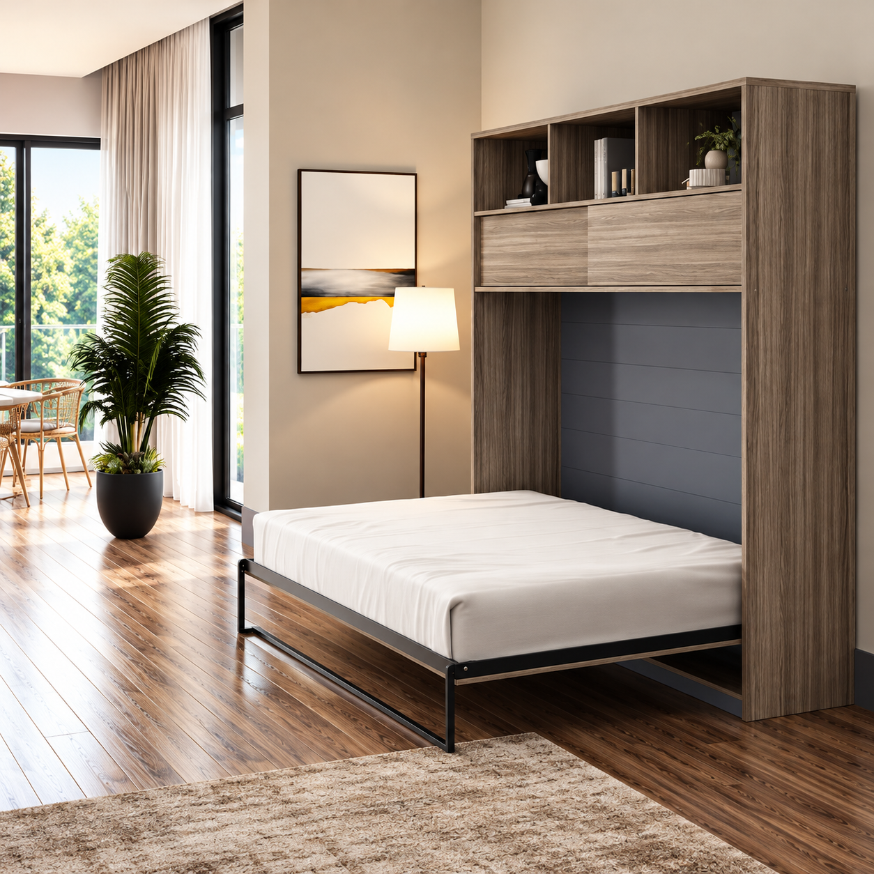 Murphy Double Bed with Storage Compartments